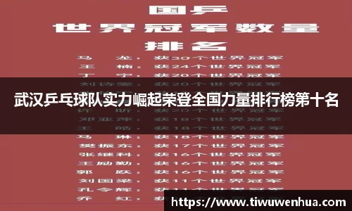 武汉乒乓球队实力崛起荣登全国力量排行榜第十名